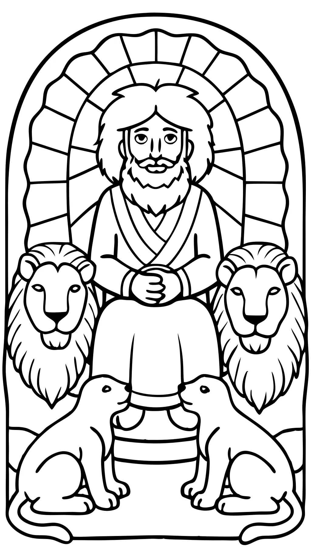 coloring page daniel in the lions den